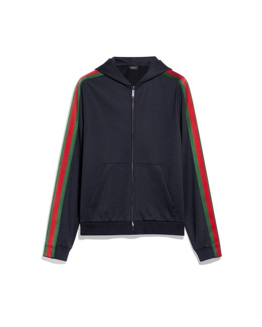 Gucci Blue Hoodie Full Zip Jacket for men