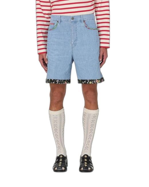 Valentino Garavani Blue Denim Bermuda Shorts for men