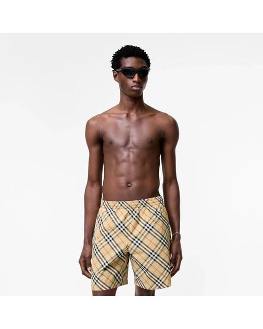 Burberry Natural Check Swim Shorts for men