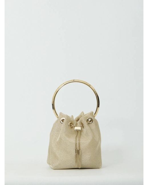 Jimmy Choo Metallic Champagne Mesh Bon Bon Bag