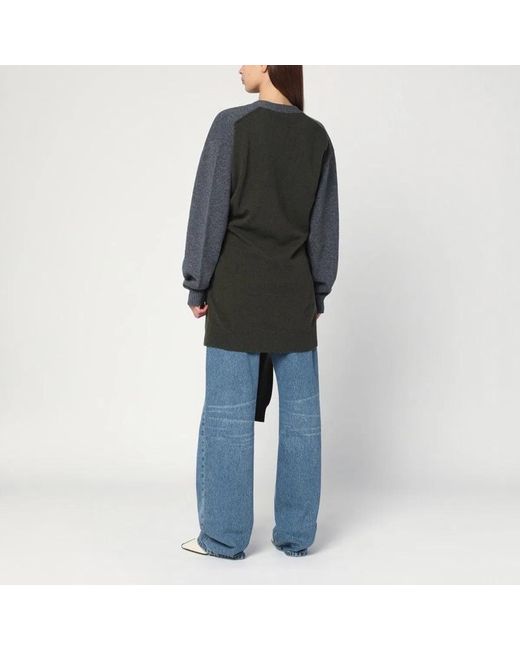 Stella McCartney Blue Dark Cardigan With Crossed Sleeves
