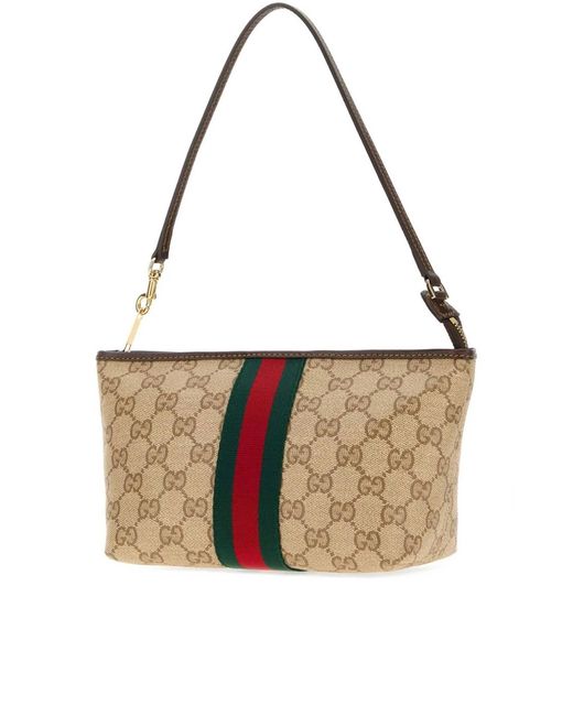 Gucci White Small Pouch With Strap And Web