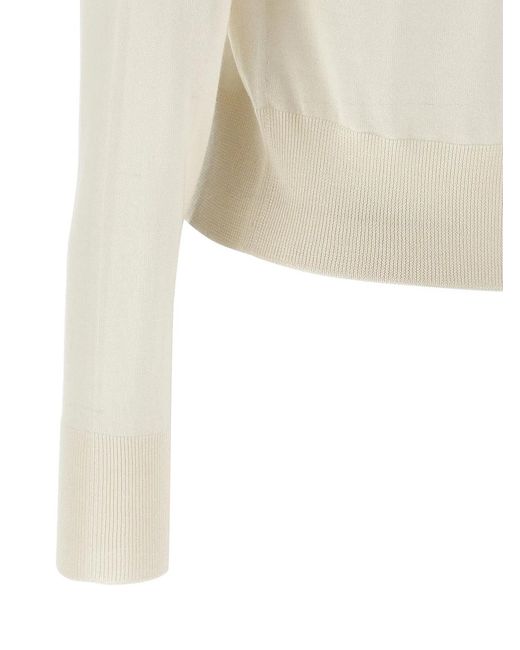 Fabiana Filippi White Crystal Cardigan