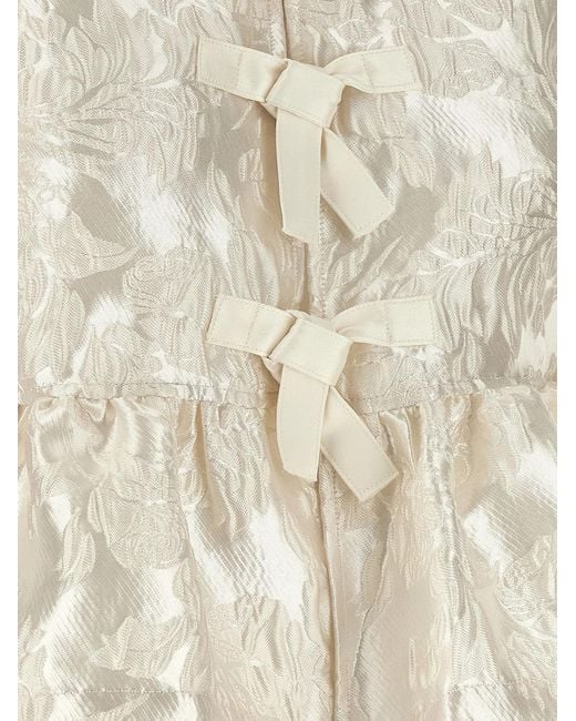 Ganni White 'Satin Peplum' Blouse
