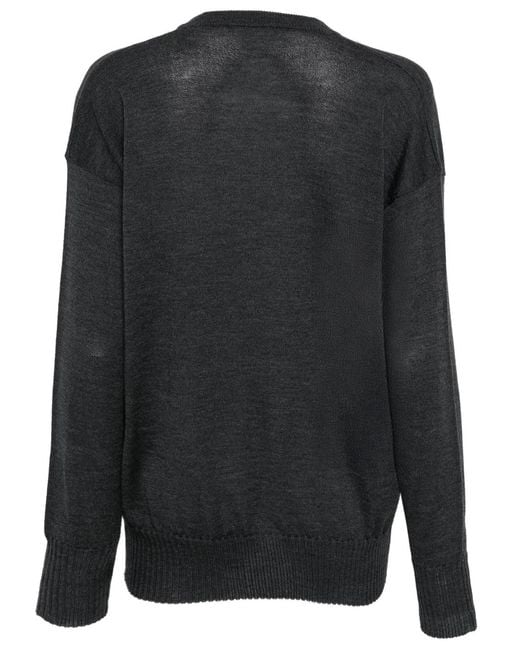 Roberto Collina Black Pullover Con Scollo A V