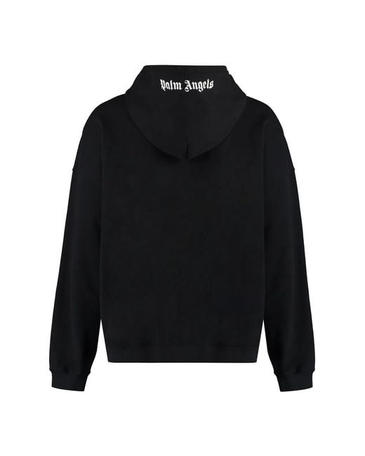 Palm Angels Black Hooded Sweatshirt for men