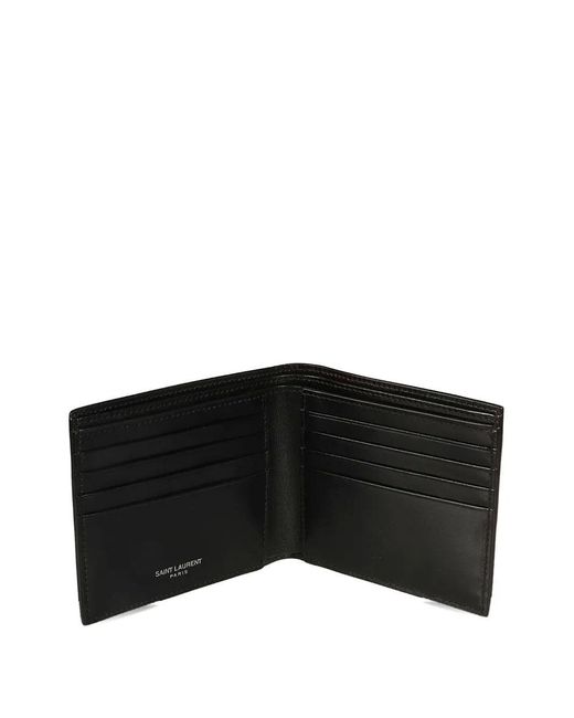 Saint Laurent Black Ysl Credit Card Holder for men