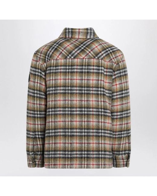 Burberry Natural Checked Wool Shirt Jacket for men