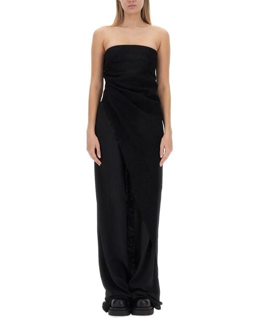 Rick Owens Black Asymmetrical Long Top