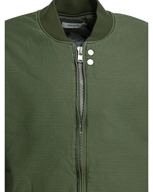 Nonnative Green "Trooper Puff" Bomber Jacket for men
