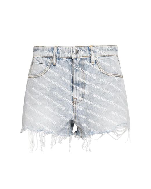 Alexander Wang Blue Bite High Waisted Denim Shorts