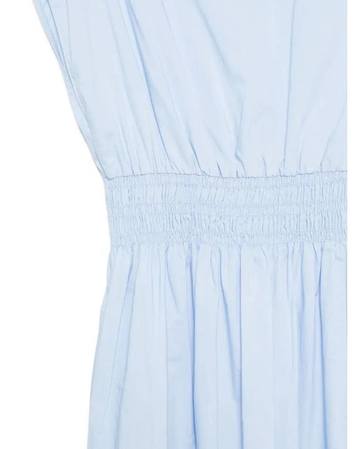 Roberto Collina Blue Elasticated Waist Cotton Midi Dress