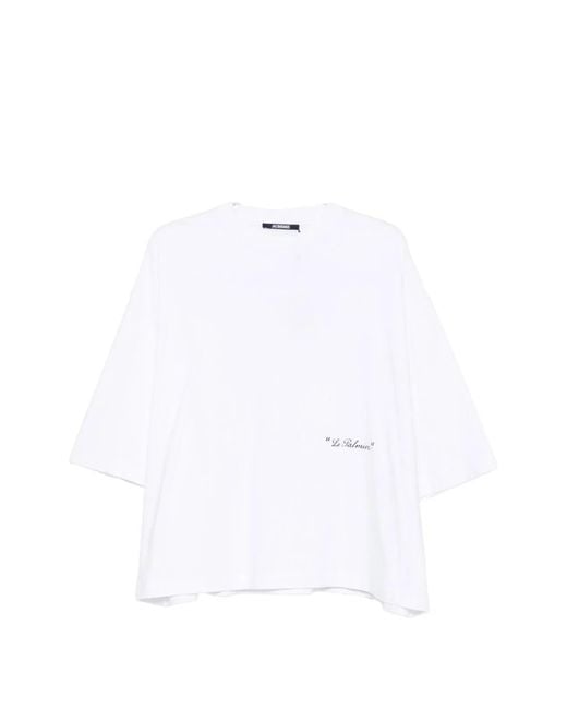 Jacquemus White Le Palmier Cotton T-Shirt