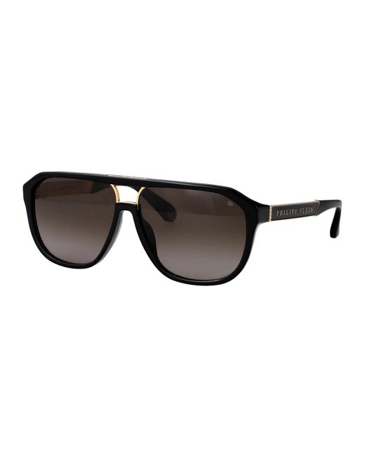 Philipp Plein Black Acetate+Metal Sunglasses