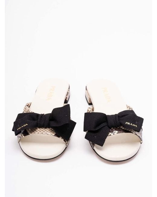 Prada White Ayers Slides