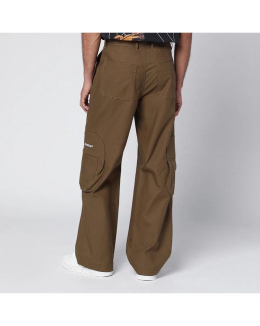Off-White c/o Virgil Abloh Brown Cargo Trousers With Logo for men