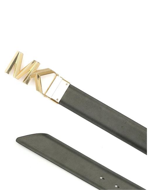 Michael Kors Black Mk Buckle Reversible Monogram Belt