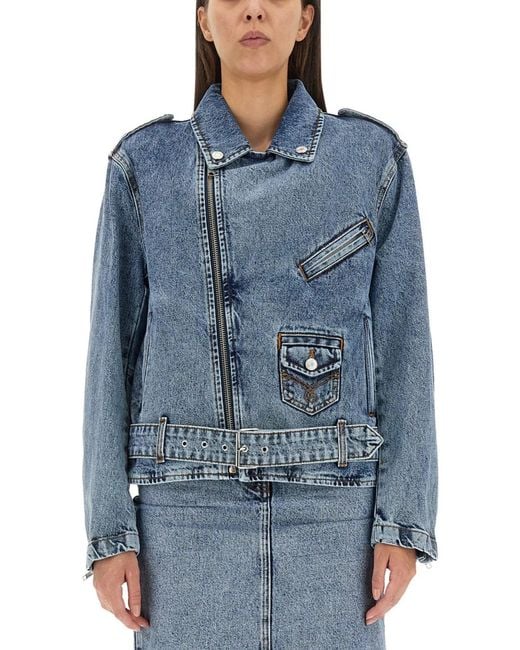 Moschino Blue Biker Peace Symbol