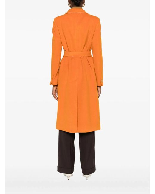Tagliatore Orange Wool Double-Bteasted Coat