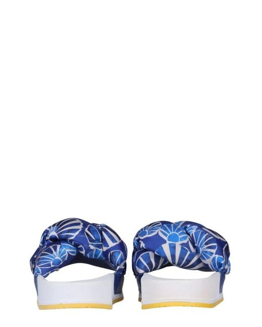 LaDoubleJ Blue Braid Slide Sandals