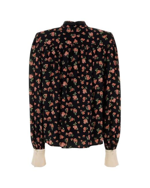 Valentino Garavani Black Printed Crepe Shirt