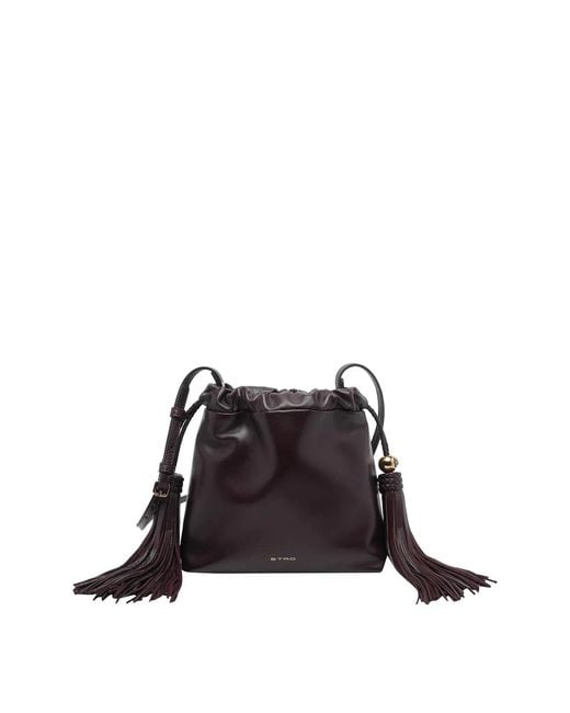 Etro Black Bordeaux Mini Kalispera Crossbody Bag