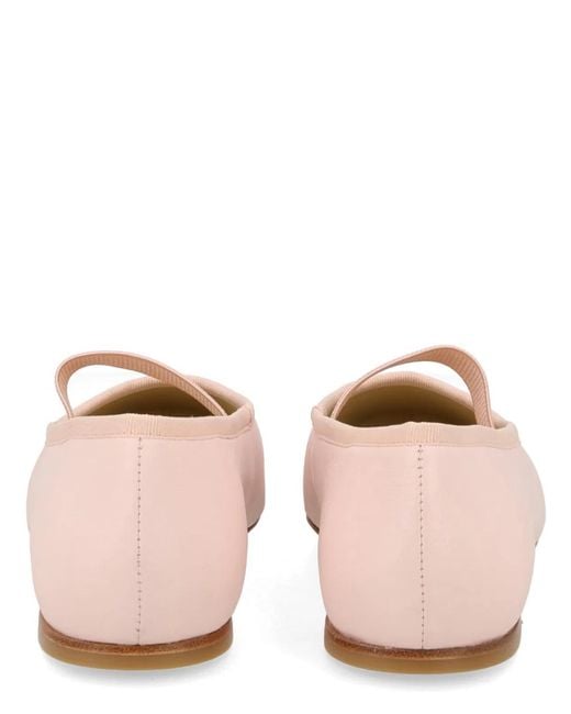 Repetto Pink Calfskin Flat Shoes