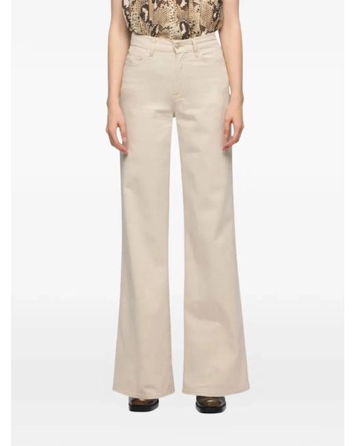 7 For All Mankind Natural Lotta Wide Leg Stretch Denim Jeans