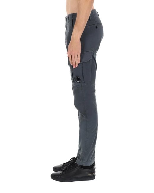 C P Company Gray Pantalone Cargo Con Patch Logo for men