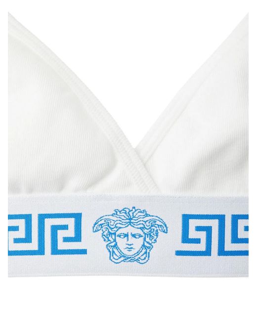 Versace White Cotton Triangle Bra