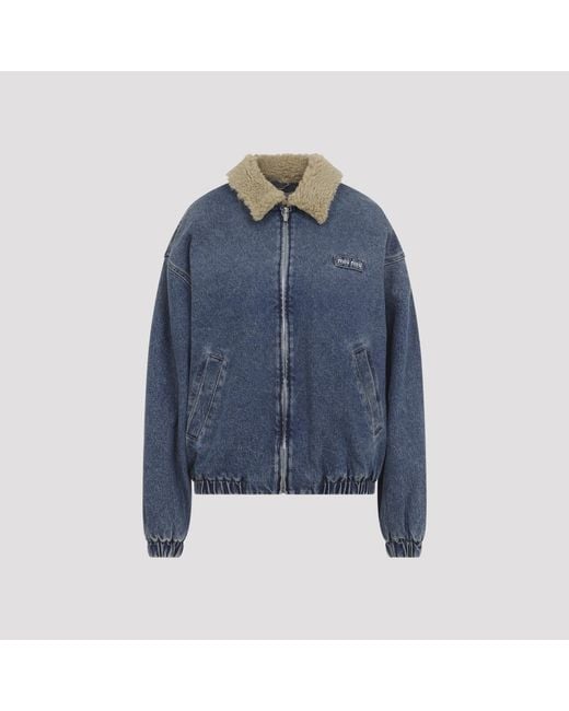 Miu Miu Blue Denim Bomber Jacket