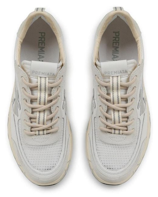 Premiata White Calf Leather Sneaker for men