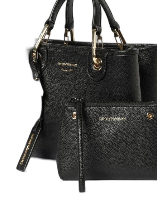 Emporio Armani Black Myea Small Shopping Bag