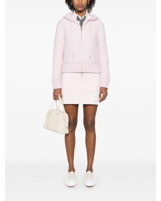 Thom Browne Pink 4Bar Cotton Mini Skirt