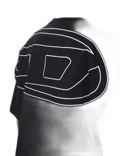 DIESEL Black T-Boggy-Megoval-D Oversized T-Shirt for men
