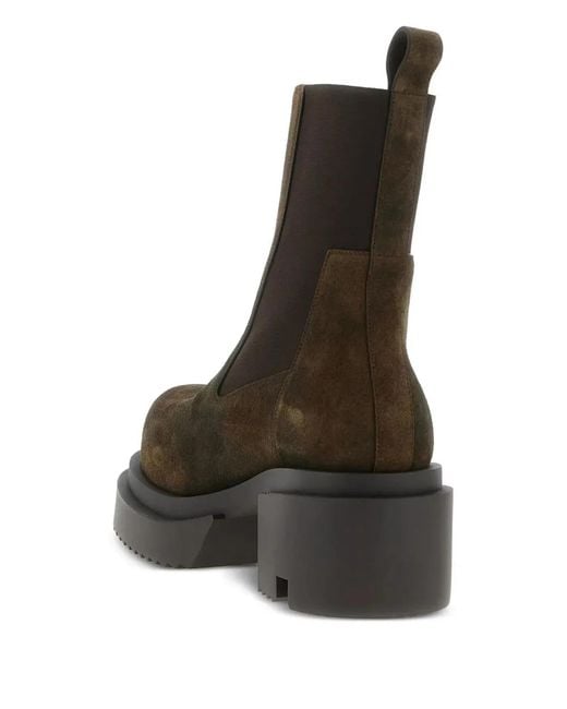 Rick Owens Brown Platform Boots With Elastic Strap for men