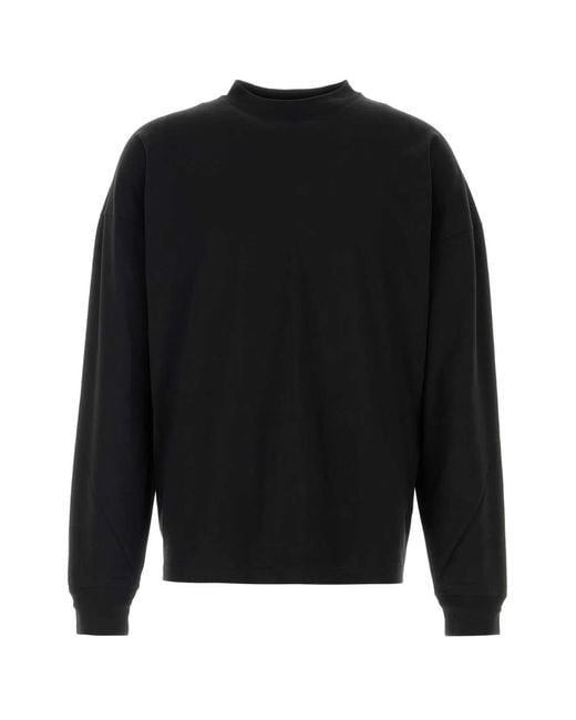 The Row Black Mock Collar T-Shirts for men