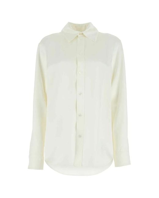 Bottega Veneta White Ivory Satin Shirt