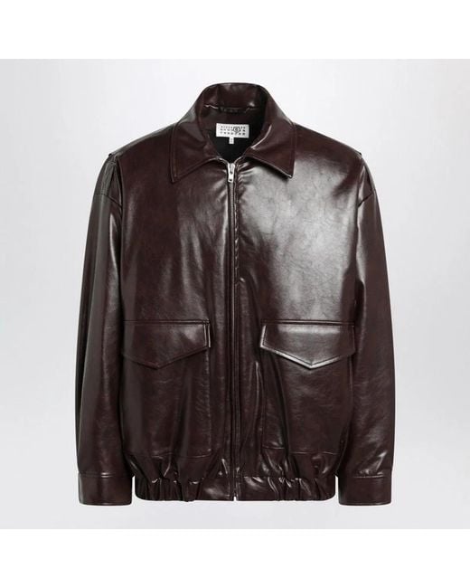 MM6 by Maison Margiela Brown Bordeaux Viscose Sports Jackets for men