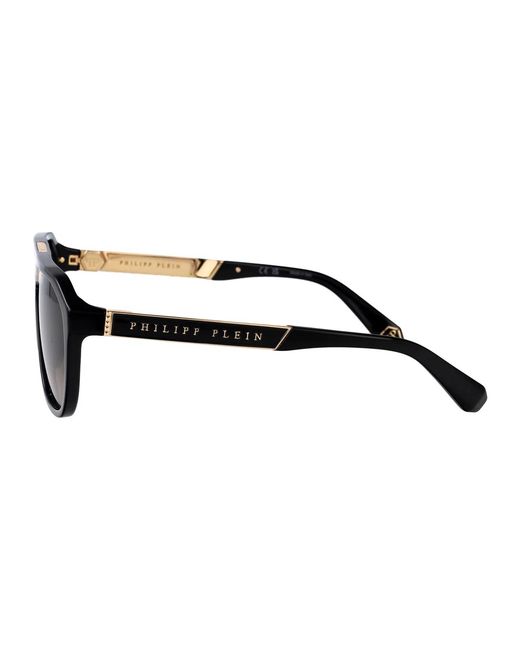 Philipp Plein Black Acetate+Metal Sunglasses