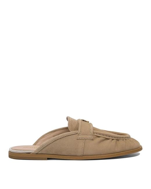 Pinko Brown Leather Slippers