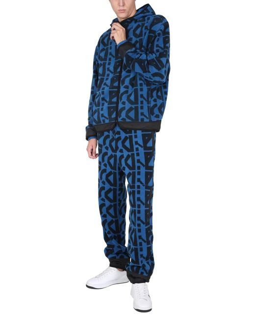 KENZO Blue Jogging Pants With Monogram Logo for men