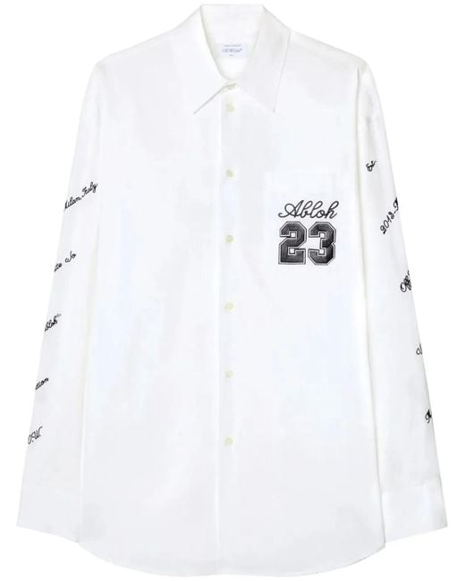 Off-White c/o Virgil Abloh White Logo Cotton Overshirt for men
