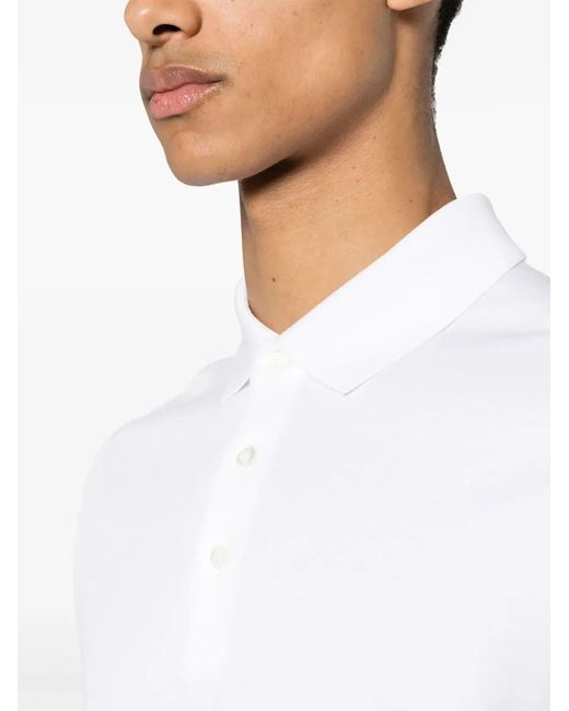 Herno White Knitted Polo Shirt for men