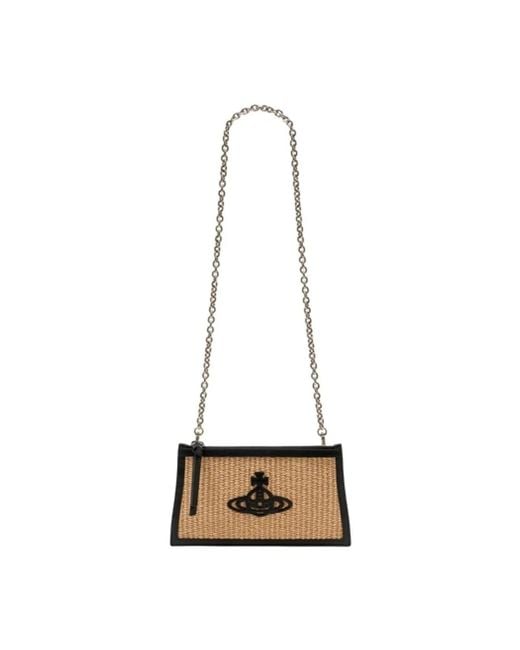Vivienne Westwood Natural Small Flat Zip Clutch