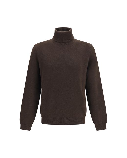 Loro Piana Brown Parksville Baby Cashmere Turtleneck Sweater for men