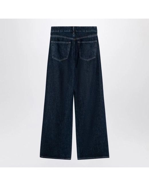 Citizens of Humanity Blue Dark Wide Jeans With Pleats