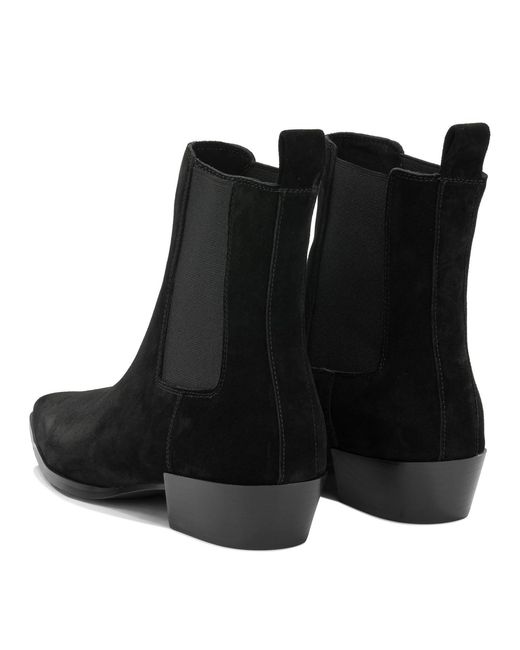 Strategia Black Suede Leather Boots Ankle