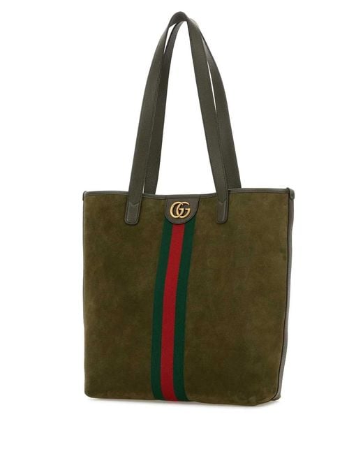 Gucci Green Suede Ophidia Shopping Bag for men