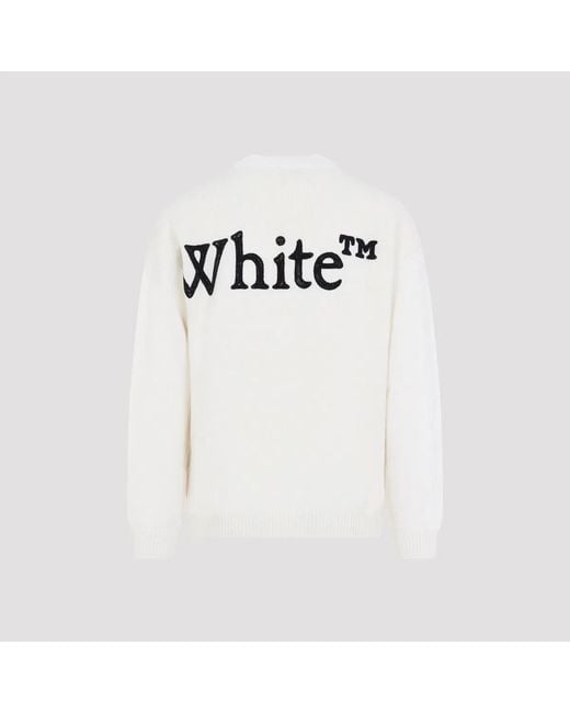 Off-White c/o Virgil Abloh White Bookish Shared Knit Crewneck for men